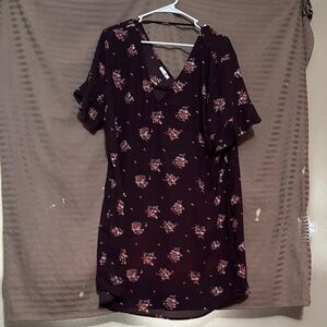Maurices Dark Purple Floral Mini Dress